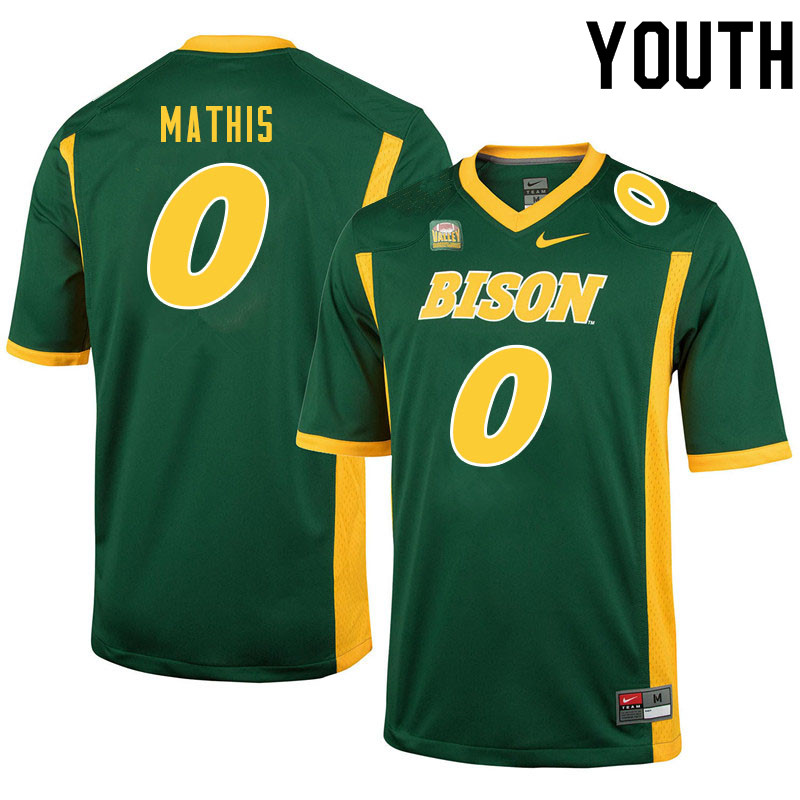 Youth #0 Zach Mathis North Dakota State Bison College Football Jerseys Sale-Green